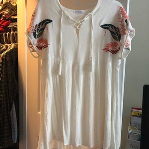 Vestique White Embroidered Dress - Size M